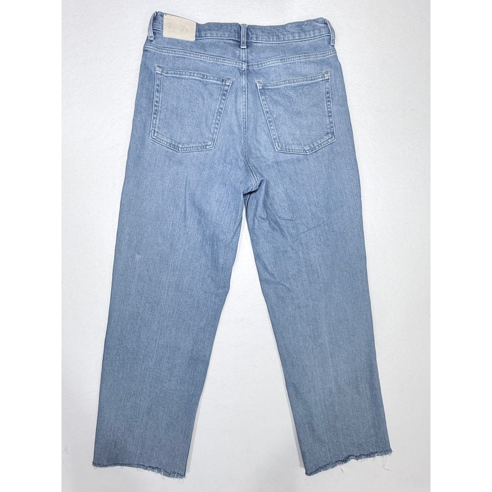 Everlane The Way-High Jean Light Blue Straight Leg Raw Hem Denim 30R - Picture 2 of 4